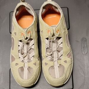 Lands' End Light Tan and Orange Athletic Shoes